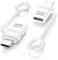 TiMOVO Adaptateur Lightning vers USB C, 2 Pièce Adaptateur Lightning Femelle vers USB C Mâle avec Charge Rapide 60W et Boucle Antiperte pour iPhone 16/15 Série, iPad, MacBook, Galaxy S25/S24-Blanc