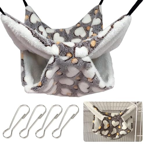 LINGJIA Hamster Zubehör, Meerschweinchen Zubehoer, Meerschweinchen Spielzeug, Frettchen Hängematte, Kaninchen Chinchilla Hängematte, Plüsch Hängematte für Eichhörnchen, Chinchillas, Kaninchen