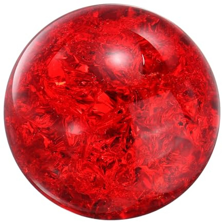 sourcing map 40 mm Kristallkugel, Eisrissiges Glas, solide dekorative Kugel, Kristallkugel, Requisite, Ornament für Feng Shui, Wahrsagung, Wahrsagung, Tischbrunnen, Dekoration, Rot