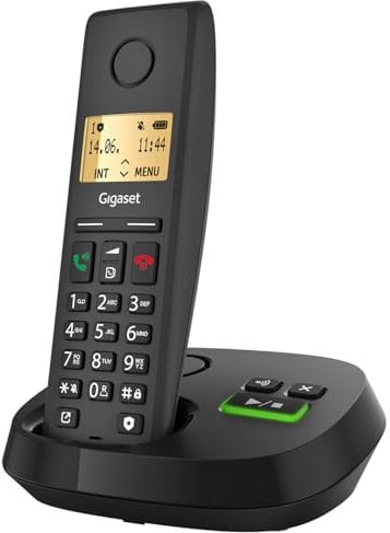 Gigaset PURE 220A - Telefono Cordless DECT con Segreteria - Blocco Chiamate e Funzione Vivavoce - 80 contatti, nero antracite [Compatibile in DE, IT, FR, NL, BE, CHE, AUT]