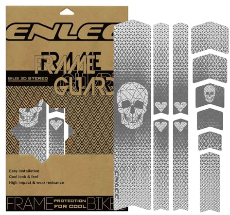 ENLEE Bike Frame Protection Tape, Non-Yellowing Bike Frame Protection Kit, High-Impact Honeycomb Microns PVC Anti-Scratch Protector for MTB/Road/Gravel Bike' Top/Down Tube, Chain Guard, Fork, 11PCS