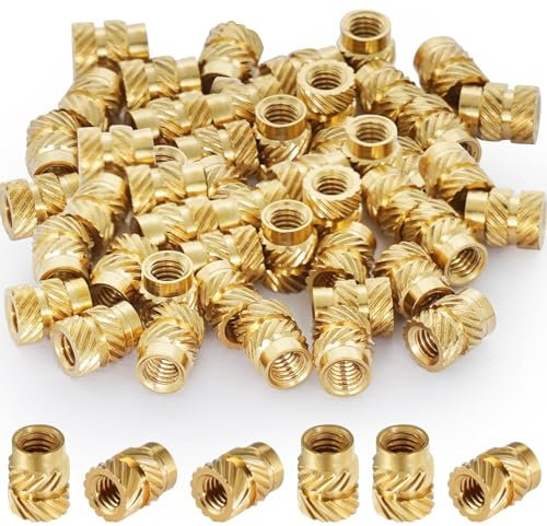 Insert M2 Insert Fileté M2×4×3,5mm Impression 3d Douilles Filetées en Laiton 200 pièces Écrou à Filetage Fondu Insert Plastique Pour Composants d'Impression 3D et Pièces en Plastique