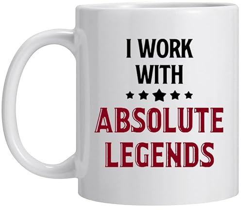 Fugifting Christmas Gifts for Colleague, I Work with Absolute Legends Mug,Funny Work Gift for Coworkers Colleagues Boss Friends, Birthday Stocking Stuffers for Women Men,Office Humour Present