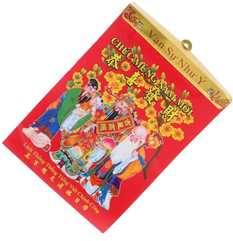 NUOBESTY Vietnamesischer Kalender 2026 chinesischer Mondkalender Hängekalender 2026 Abreißkalender chinesischer neujahrskalender Wandkalender für Jahr 2026 Wandkalender Papier rot