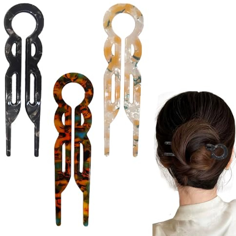 3 PCS French Hair Pin, U Shaped Prestige Hairpins, French Twist Hairs Fork | Hair Styling Clips, for Women Girls Buns Thin Thick Hair Accessories