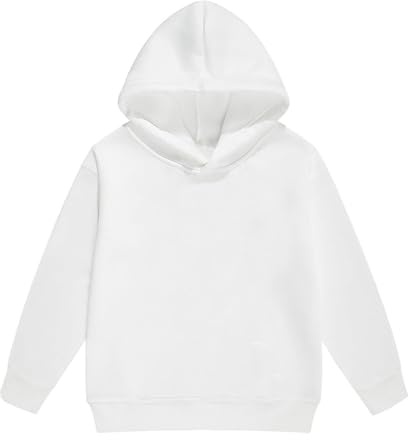 Generisch Felpa con cappuccio e felpe a maniche lunghe, in tinta unita, per il tempo libero, comoda felpa con cappuccio foderato in pile, per bambini fino a adolescenti
