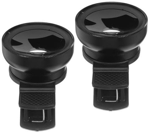 Handy Kameraobjektiv Aufsatz 2 Stück Weitwinkel Makro Schwarz | Clip On für Smartphone Fotografie und Videografie, Reise Vlogging, Optisches Glas