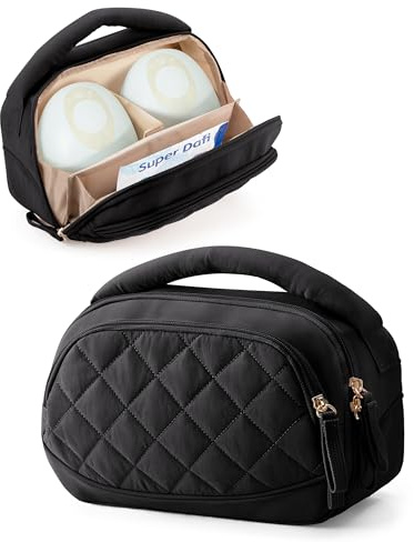 Trahzia Wearable Breast Pump Bag Compatible with Momcozy, Medela and Eufy Pumps, Portable Pumping Bag with Handle for Work, Travel, and Family Use, Black