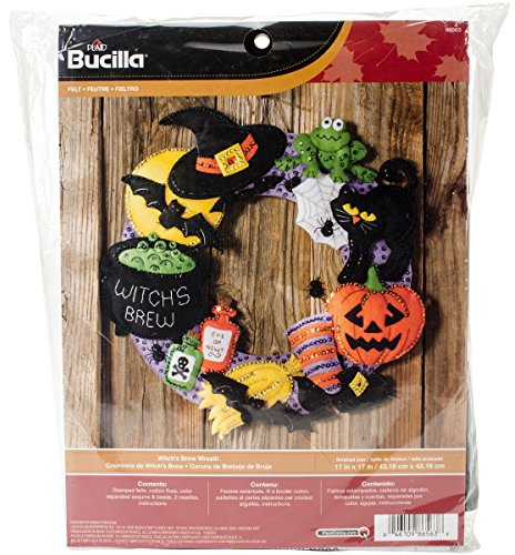 Bucilla Felt Wreath Applique Kit 17 Round-Witch's Brew
