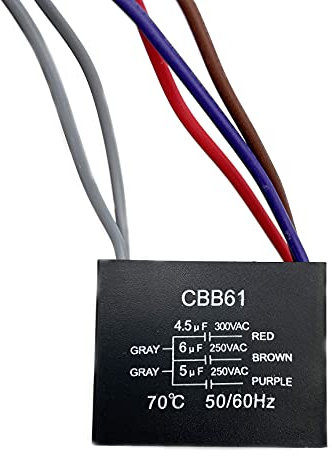 New Deckenventilator Kondensator CBB61 4.5uF + 6UF + 5uF 5 Draht 250 V