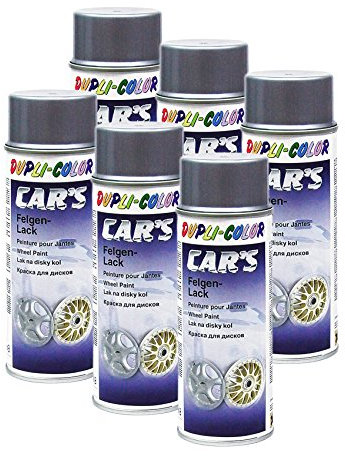DUPLI_bundle Dupli 385919 - Pintura para Llantas de Coche (6 Unidades, Aluminio, 400 ML), Color Plateado