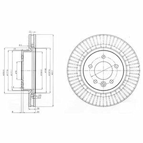 DELPHI 2x Bremsscheibe Vorne Ø317mm Höhe: 62mm Dicke: 30mm Belüftet BG9006C