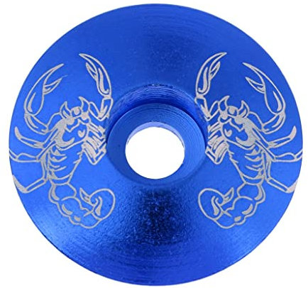 SM SunniMix Bike Headset, Stem Cap Cover for MTB Road Mountain Bicycle - Performance Aluminum Alloy - 1 1/8 inch - Multiple Colors, Blue Scorpion