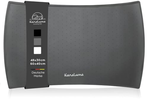 KaraLuna Premium Silikon Napfunterlage (48 x 30 cm, Grau, Kurvig)