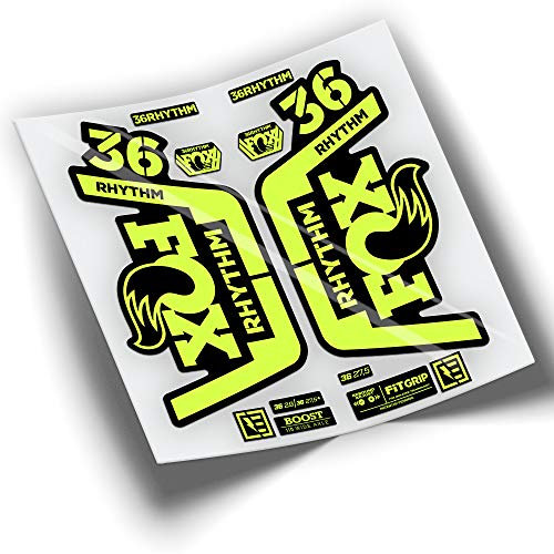 PEGATINEA Decals Autocollants DE Fourche Fox 36 Rhythm Series 2019 WP215 Jaune 025