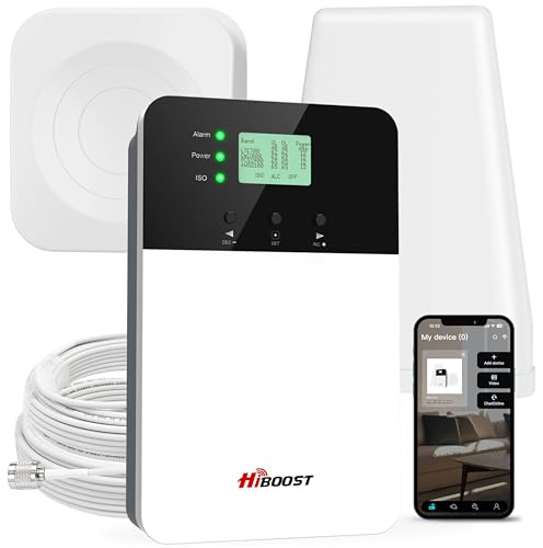 HiBoost 4K Plus Pro Kit d'amplificateur de signal pour téléphone portable pour la maison ou le bureau, jusqu'à 180 m² de couverture, pour tous les transporteurs américains, Verizon, AT&T, T-Mobile