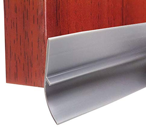 Bas de Porte Anti Bruit Bande D'etanchéité en Silicone Souple, Bande de Joint de Porte Auto-adhésive Joint de Porte Inférieur en Silicone Fenêtre de Porte Insonorisée Coupe-froid[37mm],Gris