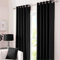 Kinfolk Textile Blackout Thermal Eyelet Ring Top Insulated Pair of Curtains Including 2 Tiebacks (Black, 46 x 72)