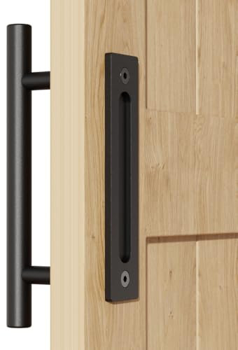 WOLFBIRD 30CM manija puerta corrediza negro Tirador de puerta corredera del granero Doble cara