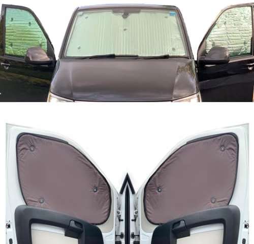Thermal Blinds Compatible With Skoda Yeti (Years 2009-2017) (Full Set With Tailgate) With Backing Colour in Brown, Reversible