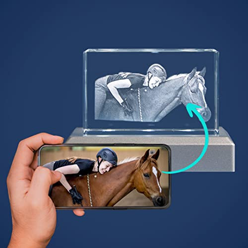 LOOXIS 3D Glasfoto - Ihr Foto in 3D in Glas gelasert - Fotogeschenk (mit Standard Leuchtsockel, S Querformat)