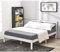 Panana Double Bed, 4ft6, Bed Frame, Solid Pine Wood, Headboard, Low Foot End, Bedroom Furniture (White + natural)