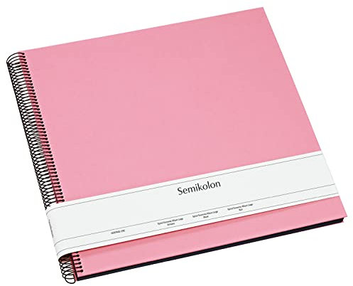 Semikolon 364039 Spiral Album Economy Large - 34,5x33,2 cm - Fotoalbum, 50 Seiten schwarz, Fotobuch, flamingo pink