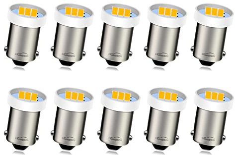 Ruiandsion Lot de 10 ampoules LED BA9S 24V blanches BA9 1895 1891 53 57 6411 pour plaque d'immatriculation intérieure, porte latérale, courtoisie, plafonnier, carte, sans polarité
