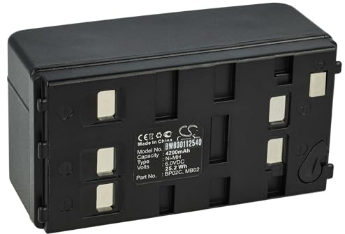 vhbw Akku Ersatz für Pentax BP02C | MB02 für Messgerät (4200 mAh, 6 V, NiMH)