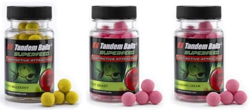 Tandem Baits Karpfen Futter Angelfutter Pop Ups SuperFeed Fluo Mini Pop-Up 3-er Set 12 m 30 g Flavour Mix Frucht
