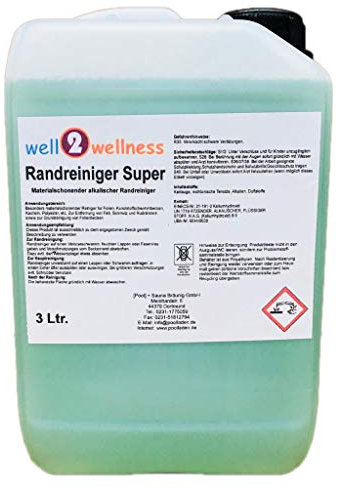 well2wellness Poolreiniger Randreiniger Super 3,0 Liter | Pool Randreiniger | Hoch konzentriert | Schonend für alle Materialien | Entfernt organische Verunreinigungen | Made in Germany