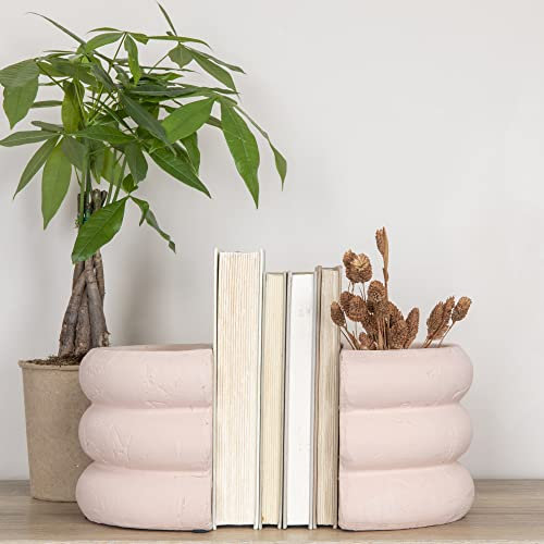 Main + Mesa Lot de 2 Serre-Livres en Forme de Vase en Terre Cuite
