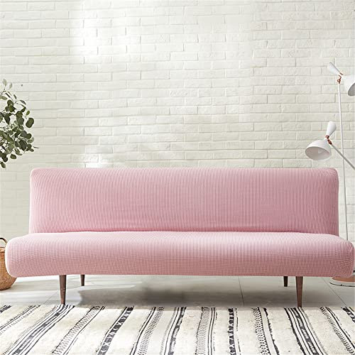 Hiseng Sofabezug 3 Sitzer Ohne Armlehne, Moderner Druck Clic Clac Sofahusse Stretch Schutzhülle Protector Bettcouch Schonbezug Couch überzug Sofabettüberzug (S:120-145cm,Rosa)