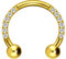 PIERCINGLINE Ohr-Piercing Titan Hufeisenform 10 Kristalle Piercing Nase Septum Helix Tragus Goldfarben 10 mm