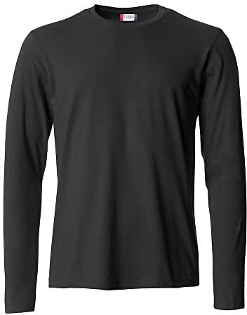 CLIQUE T-shirt basique à manches longues pour homme, Noir , 4XL