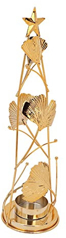 Weihnachtsbaum-Kerzenhalter, Weihnachtskerzenhalter, Baumform, Aprikosenblatt, Europäischer Stil, Metall-Kerzenständer, Dekorationen für Zuhause, Golden