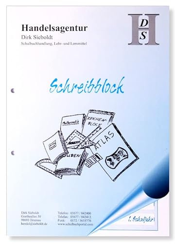 A4 Schreibblock für die Grundschule, 80g/qm, gelocht (Lineatur 1)