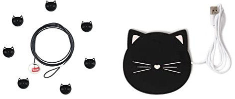 Legami - Filo Magnetico Portafoto, Magnetic Wire Photo Holder, 120 cm, Tema Cat, 7 Ferma-Foto a Forma di Gatto, da Appendere & Scalda Tazza Usb, Warm it up, 10x10 cm, Tema Cat, in Vinile