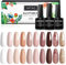 INPING UV Nagellack, 10 Farben Nude Glitzer Weiß Dunkelbraun Gel Set, Gellack Soak-Off UV Nagellack Set für Anfänger DIY Nailart zu Hause, 8 ML