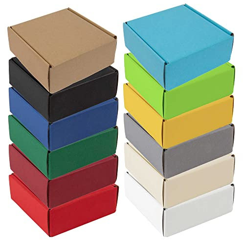 10 x PresentFill® Geschenkverpackungen Geschenkbox Geschenkkarton Quadrat Rubin Rot aus 100% Recyclingkarton Made in Germany für Geschenke, Basteln, Adventskalender, Geburtstag, Mitbringsel
