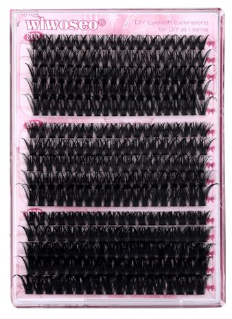 wiwoseo Lashes Cluster Individual DIY Lashes Extensions Eyelashes Clusters Lashes that Look Like Extensions D Curl Lashes DIY at Home