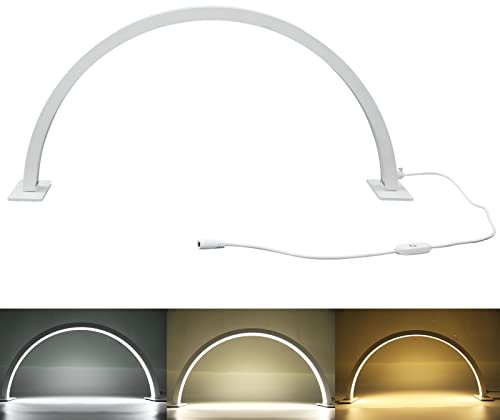 Fabater LED-Tischlampe für Nail Art, 25W Halbmond-LED-Wimpernlicht, Nagel-Schreibtischlampe, 3000K-6000K Lash Tech-Lichter, 3 Lichtmodi, Manikürelampe für Schönheit, Hautpflege, Wimpern