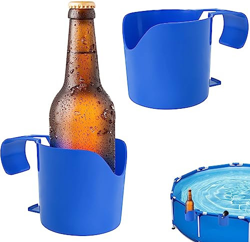 Getränkehalter Pool,Kunststoff Getränkehalter Poolrand,Poolside Drink Hanging Cup Holder Passt für die meisten Pools Pool Zubehör,für Multifunktionaler Poolzubehör,Poolside,Spa,Bierkastenkühler Pool