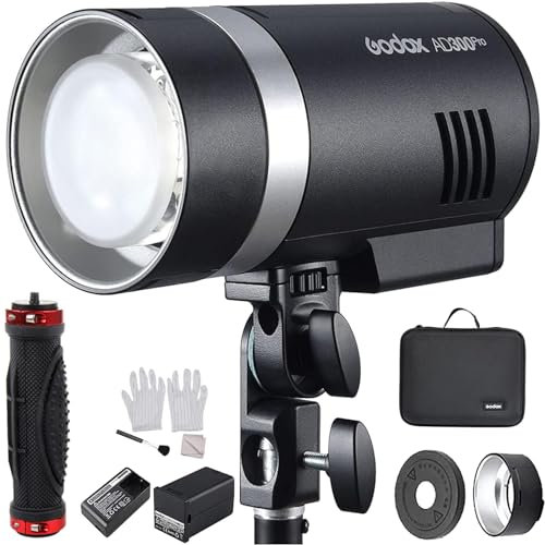 Godox AD300Pro Blitzlicht 300Ws Outdoor Flash 2.4G Wireless 5600K TTL 1 / 8000s HSS 0,01~1,5s Recyclingzeit 320 voller Blitz 2600mAh Akku für Canon Nikon Sony Fuji Panasonic Pentax Olympus Kamera