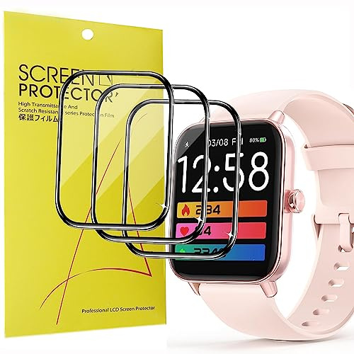 Blueshaweu Schutzfolie Kompatibel für TOOBUR Smartwatch 1,8 IDW19, HD klar Flexible TPU Displayschutzfolie [3 Stück] für TOOBUR IDW19 / Loddery IDW19 Smartwatch (Black)
