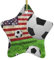 Weihnachtsschmuck Fußball USA Amerikanische Flagge Gedruckt Keramik Hängende Ornament mit Goldschnur Porzellan Weihnachtsbaum Ornament Dekorationen