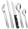 Onader 40 Piece Cutlery Set for 8 People, Stainless Steel Hammered Flatware Silverware Sets, Stylish Forks Knives Spoons Perfect for Kitchen Party Christmas, Mirror Finished & Dishwasher Safe