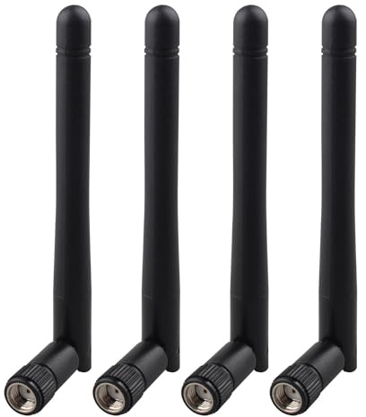 Futheda 4pcs Dual Band External WiFi Aerial Antenna 2.4GHz 5GHz 5.8GHz 3dBi MIMO RP-SMA Male Antenna for WLAN Wireless Network Card WiFi Router USB Adapter Laptop Video Surveillance Monitor Bluetooth