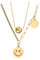 HSAJS Kette Layered Damen Kette mit Anhänger Smiley Face Personalisierte Halskette Zarte Mehrreihige Ketten Hypoallergene Schmuck für Frauen