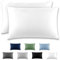 REDKEY Kissenbezug 50x80 cm - 2er Set Kopfkissenbezug - Mikrofaser Kissenhülle für Kissen, Kopfkissenbezüge mit Laschenvershluss, 50 x 80 Pillow Case - Weiß